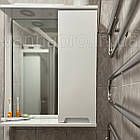 Дзеркало ЮВВІС у ванну кімнату 70 см біле МАРКО з шафкою праворуч, фото 3