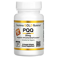 Пирролохинолинхинон хинон California Gold Nutrition PQQ Pyrroloquinoline Quinone 20 мг 30 капс.