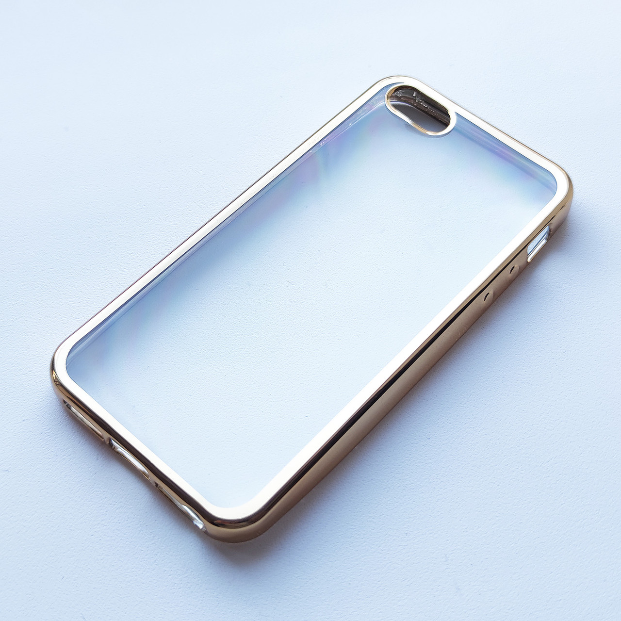 Чехол Silicone Frame прозрачный на Apple iPhone 5 / 5S / SE Gold - фото 2 - id-p448509356