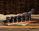 Подарунковий набір для алкоголю Кінжал на дерев'яній підставці - крутий та оригінальний подарунок для чоловіка, фото 4