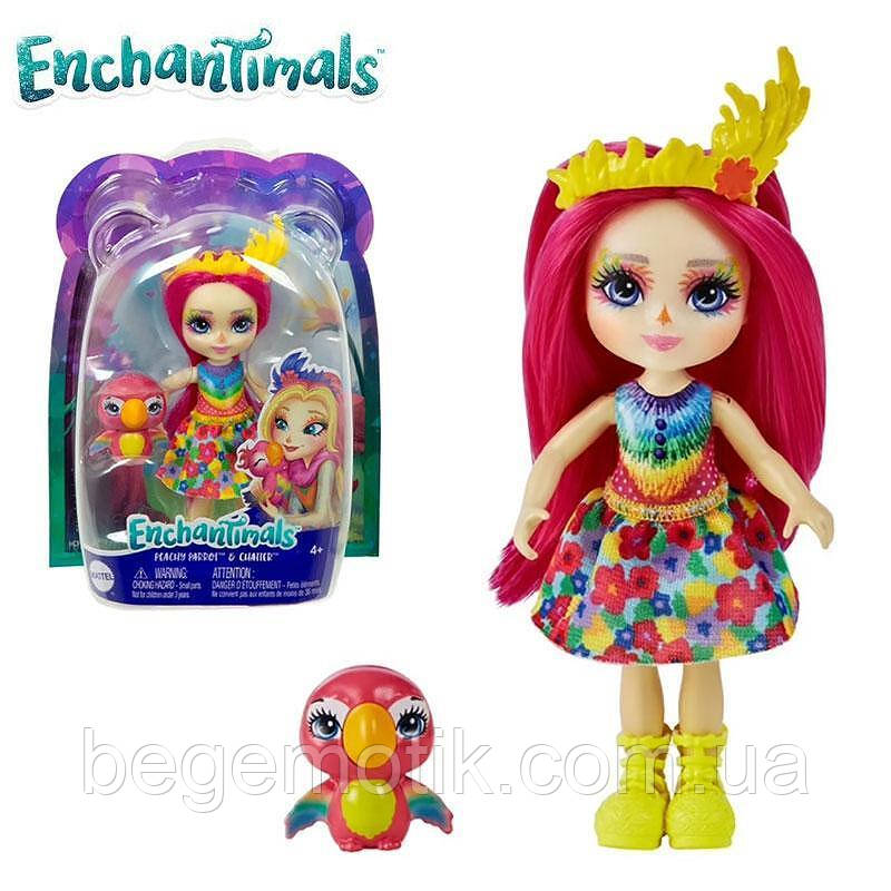 Енчантималс лялька сестричка Пічі Папуга й Чатер Enchantimals HCF99 Little Sisters Peachy Parrot & Chatte