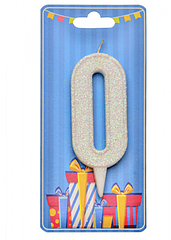 Свічка — цифра в торт 0 БІЛА
