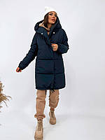 Женская зимняя курточка зефирка с капюшоном
