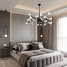 Чорна люстра з білими пелюстками на 45 ламп Petals (918-LP447-45 BK+WH), фото 3