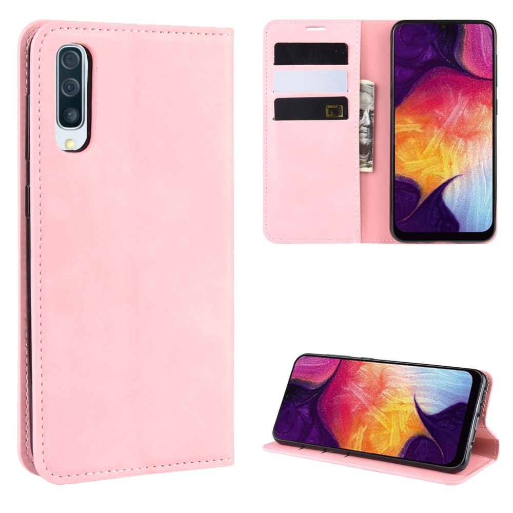 Чехол Taba Retro-Skin для Samsung Galaxy A30S / A307 книжка кожа PU с визитницей розовый - фото 1 - id-p1704238446