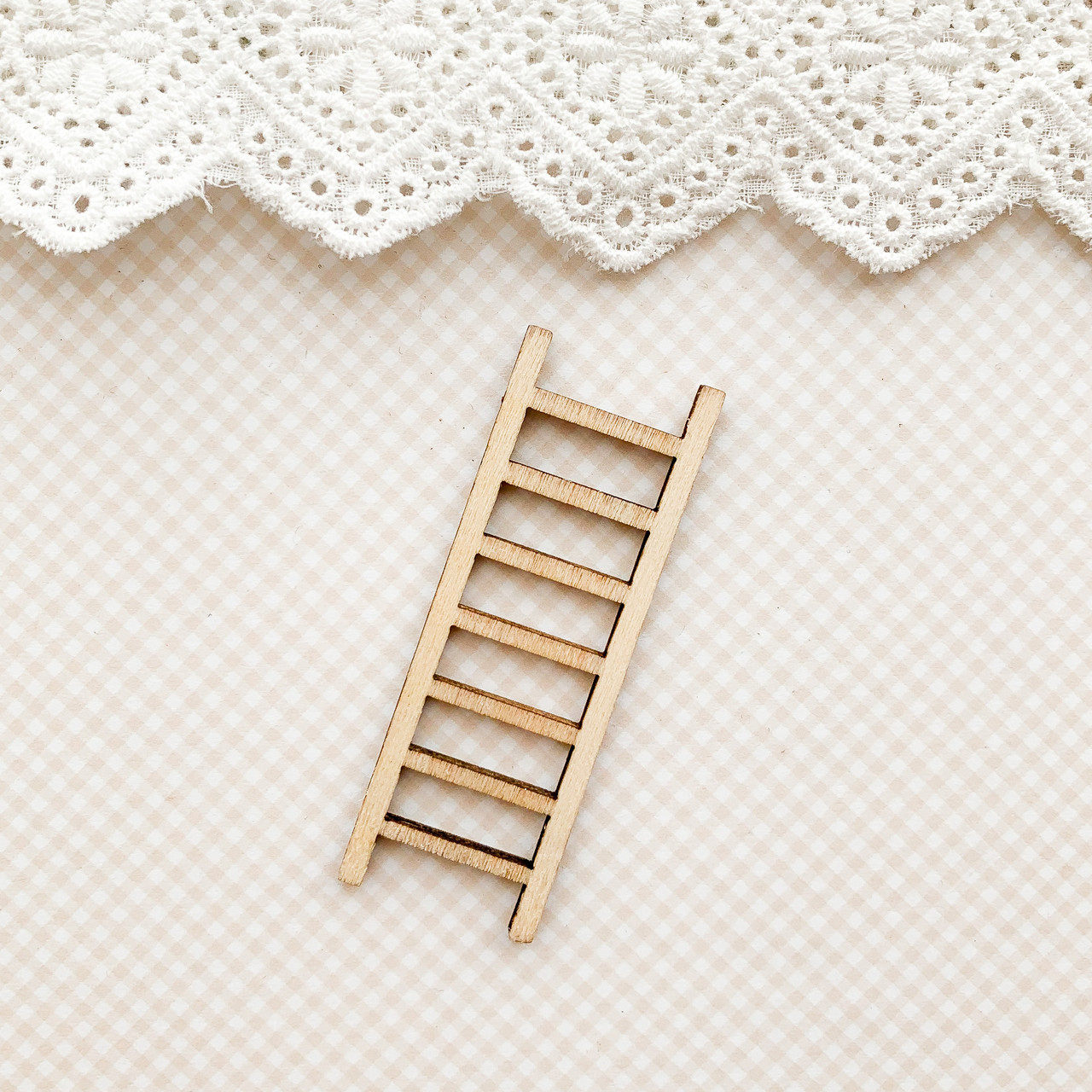 Мініатюра сходи маленькі 6*2 см дерев'яні, фото 1