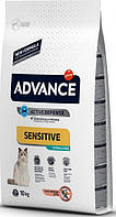 Сухой корм для котов с чувствительным пищеварением Advance Cat Sensitive Salmon and Rice с лососем 10 кг