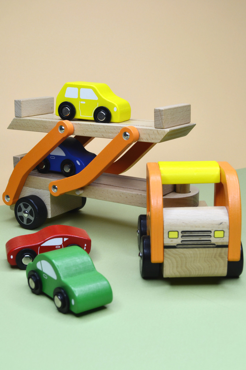 Дерев'яна машинка Автотрейлер Viga Toys