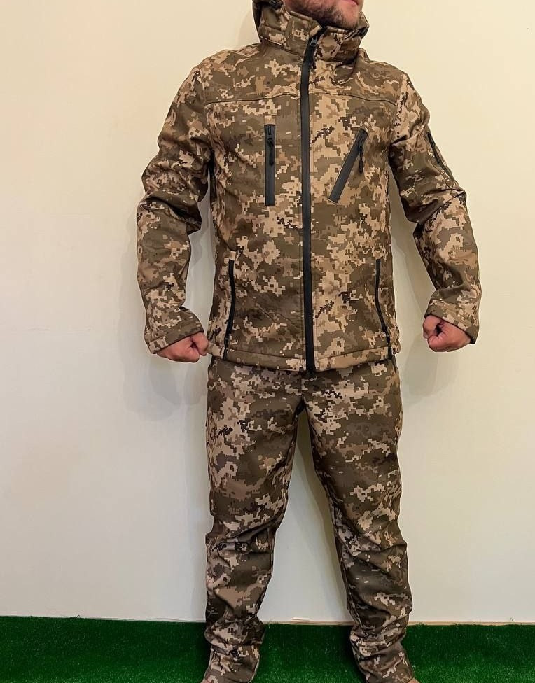 Костюм тактичний демісезонний SoftShell ММ14 ЗСУ (водонепроникний, на флісі)
