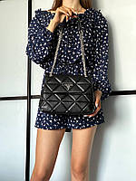 Женская сумка Prada (черная) art0100 красивая стильная вместительная на длинной цепочке топ