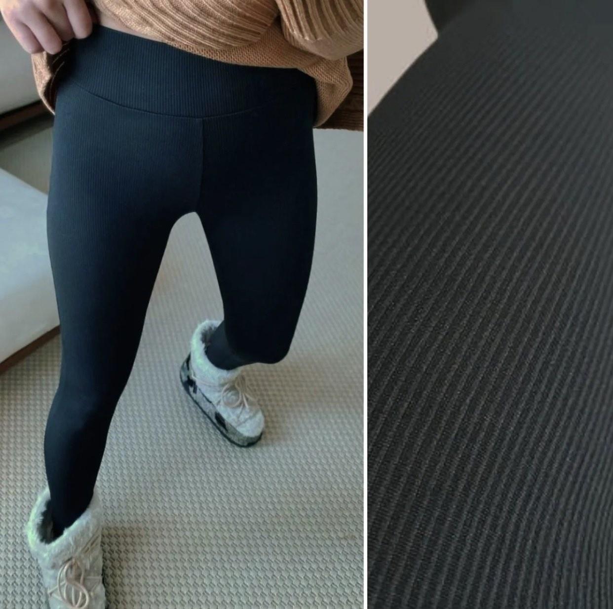 Молодіжні безшовні лосіни, легінси в чорному кольорі на хутрі, зима розміри 48, 50, 52