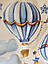 Наклейки в дитячу Монгольфьеры Набір М 1100х500 мм Повітряна куля літак хмари зірки матова, фото 6
