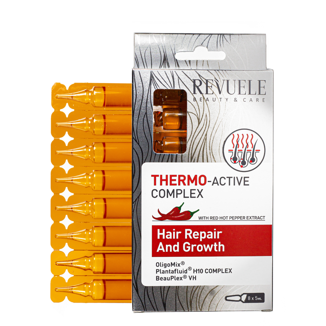 Термоактивний комплекс для відновлення та росту волосся Revuele Thermo Active Complex 8x5 мл