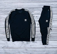 Чоловічий Зимовий спортивний костюм Adidas з 3 смужками в Чорному кольорі <unk> Чорний Костюм Адідас із Лампасами