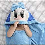 Куточок рушник плед халат для дітей мікрофібра супер якість Мінні Маус Міккі Дейзі Блакитний, фото 8