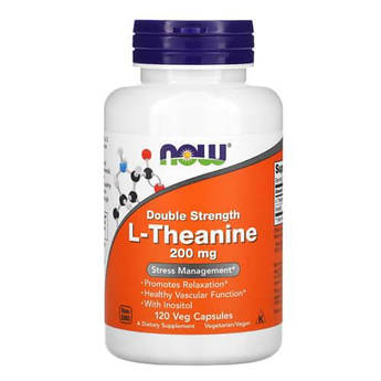 Л теанін, NOW L-Theanine 200 mg 120 капсул