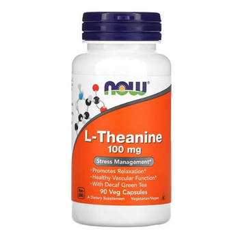 Л теанін, NOW L-Theanine 100 mg 90 капсул