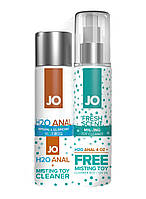 Комплект System JO GWP — H2O Anal Original Lubricant 120 мл + Misting Toy Cleaner 120 мл