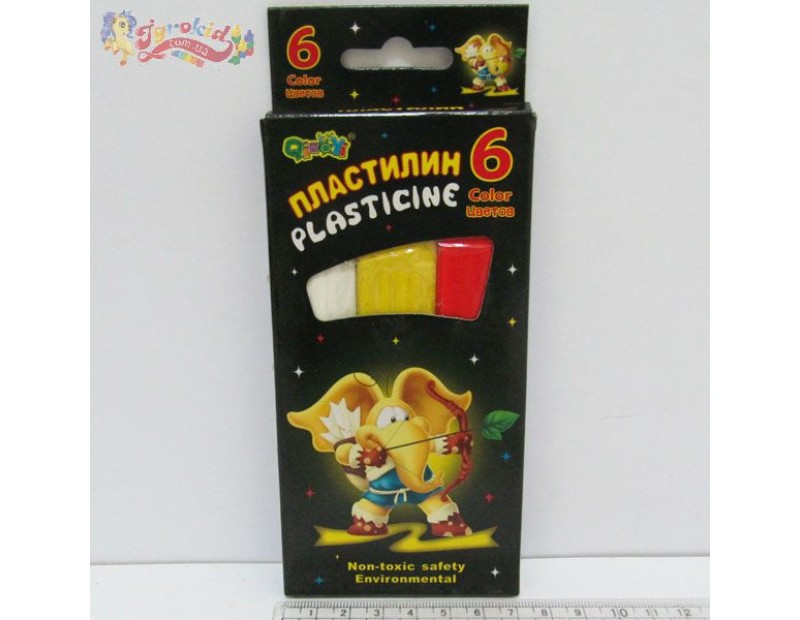 Пластилін No1161 (6 кольорів) у картонному пакованні, фото 1