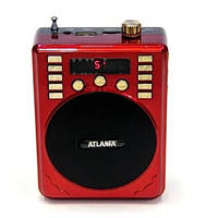 Портативна колонка ATLANFA AT-R31 з USB+SD+дисплей+гучномовець