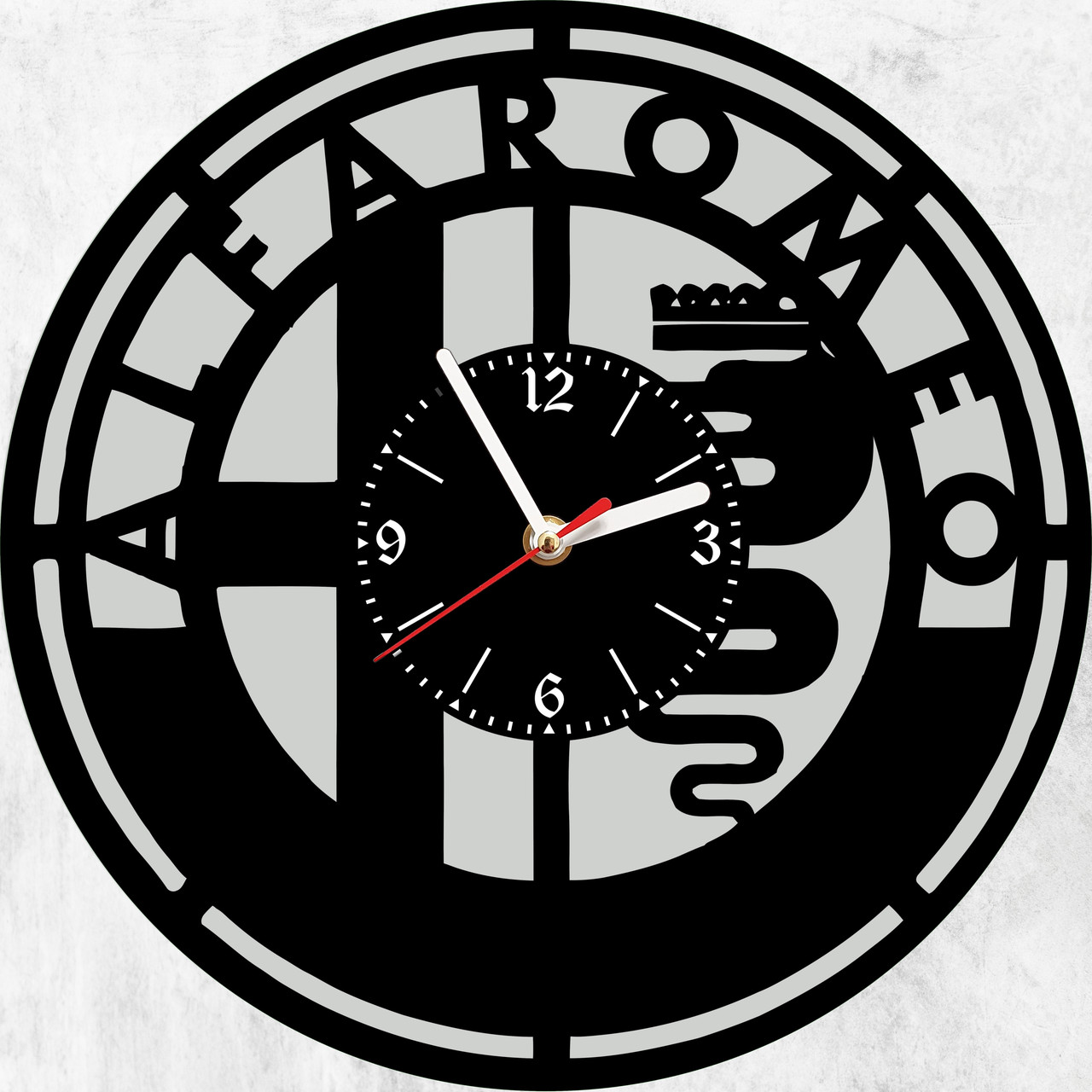 Настінний годинник Alfa Romeo Альфа Ромео лого, подарунок фанатам, любителям, власникам