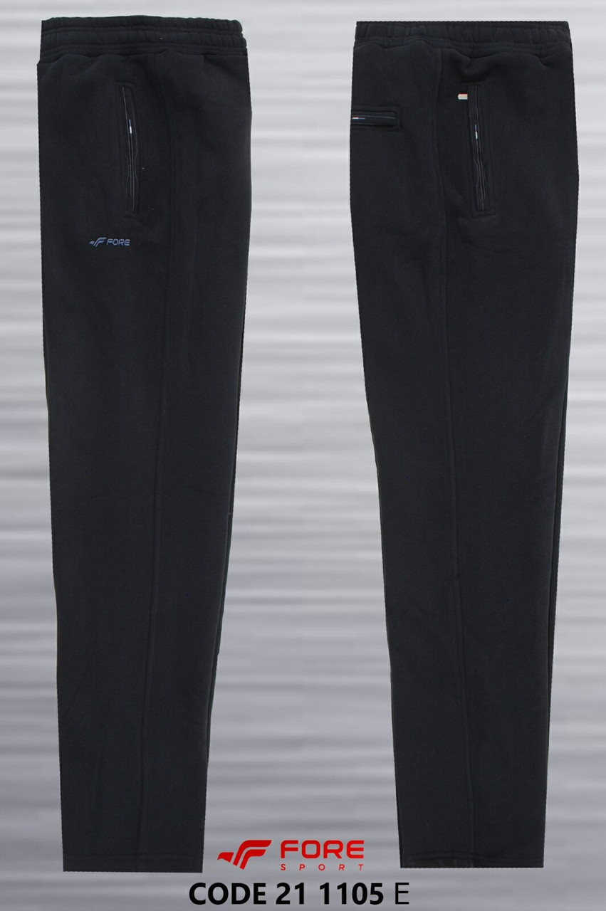 Чоловічі темно-сині спортивні штани з плащової тканини на флісі в розмірі L, фото 1