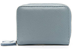 Візитниця картхолдер жіноча шкіряна блакитна на два відділи на блискавці на 12 карт Cosmetic Bag H863-4, фото 3