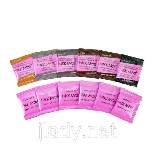 Фарба для брів і вій Nikk Mole в саше + окислювач