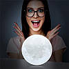 Лампа Місяць 3D Moon Lamp, Настільний дитячий нічник місяць Magic, 3D нічник світильник від мережі, фото 3