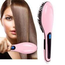 Електричний гребінець прасок випрямляч Fast hair straightener HQT-906, Круглий гребінець для укладання.