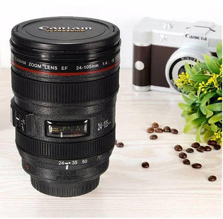 Термокухоль у формі об'єктива від фотоапарата Canon EF 24-105 mm, Чашка у формі об'єктива 295 мл., фото 1