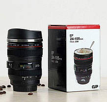 Термокухоль у формі об'єктива від фотоапарата Canon EF 24-105 mm, Чашка у формі об'єктива 295 мл., фото 3