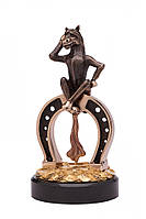 Серия "Символы" Бронзовая статуэтка "Госпожа удача" h 14 cm d 9 cm,Бронза, базальт