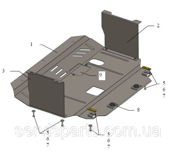 Защита двигателя Kia Ceed II 2012-2018 (Киа Сид 2) - фото 1 - id-p18311337