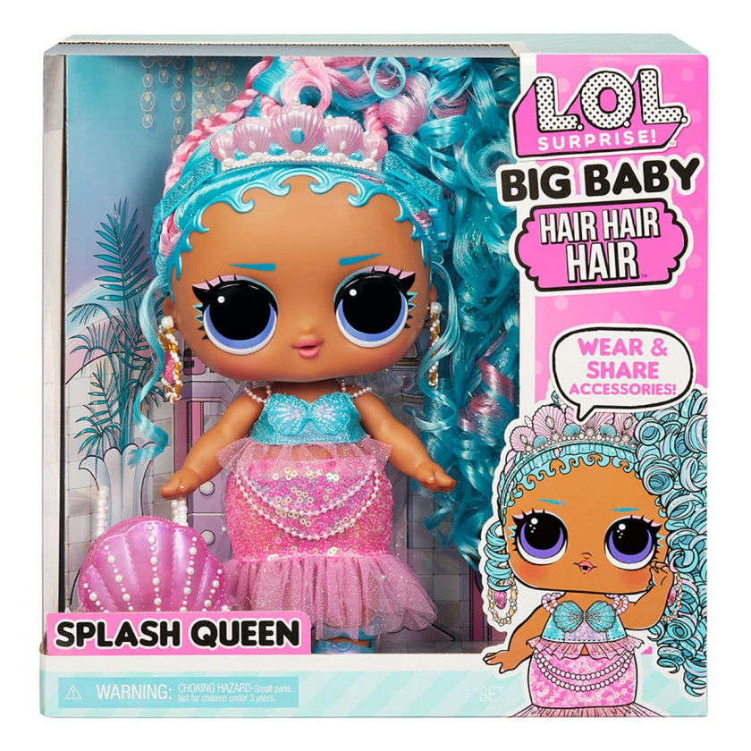 Ігровий набір LOL Surprise Big Baby Hair Hair Hair Splash Queen ЛОЛ Русалка Королева Бризків