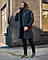 Чоловіча чорна зимова куртка парка з капюшоном, фото 8