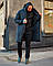 Чоловіча чорна зимова куртка парка з капюшоном, фото 3