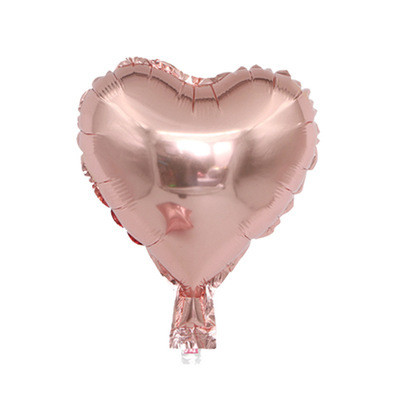Куля фольгована серце рожеве золото, 10" (25 см), Китай