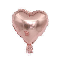 Шар фольгированный сердце розовое золото, 10" (25 см), Китай