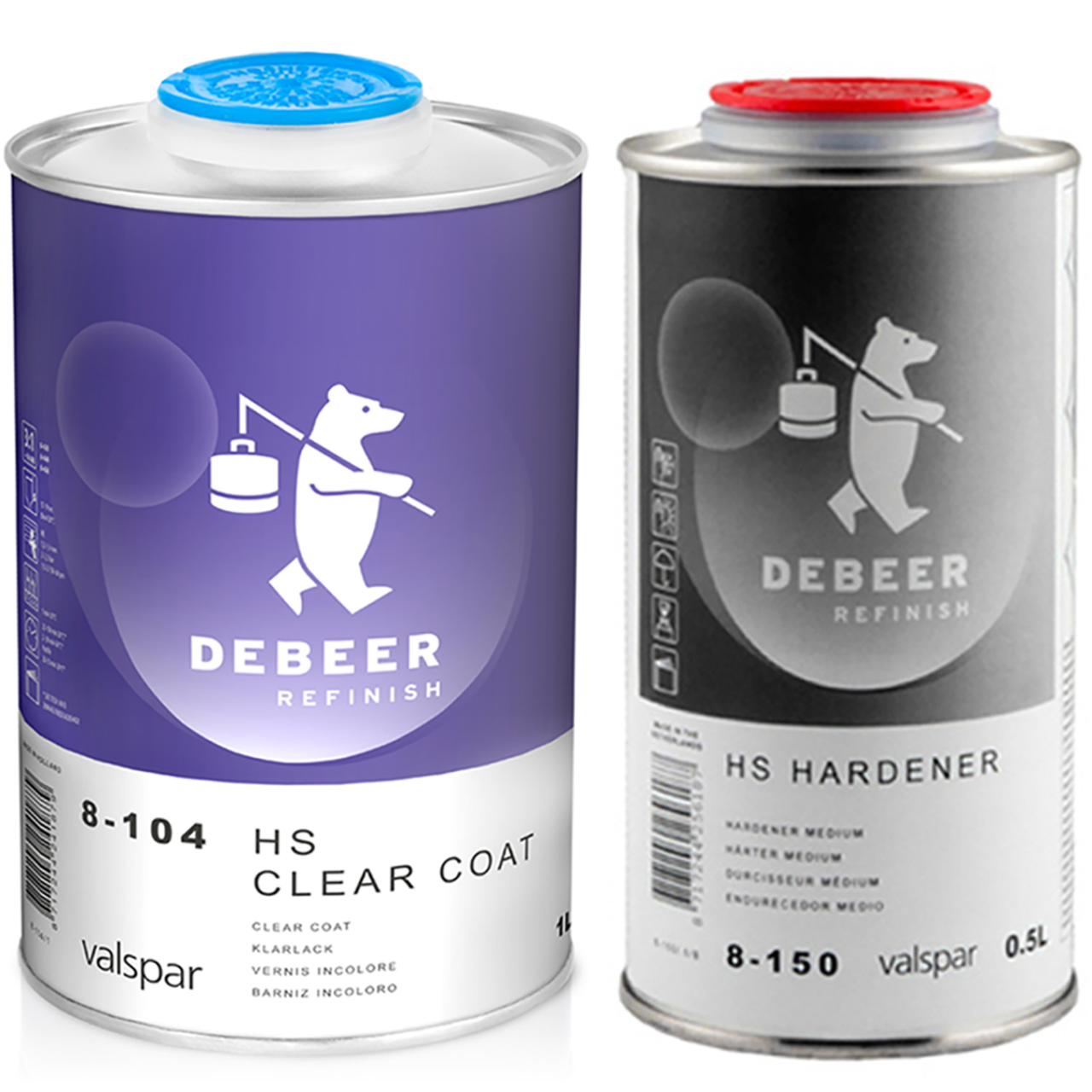 Лак акриловий універсальний De Beer 8-104 2:1 HS, 1 л + 500 мл Комплект