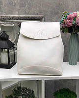 Рюкзак женский белый городской молодежный модный сумка-рюкзак кожзам
