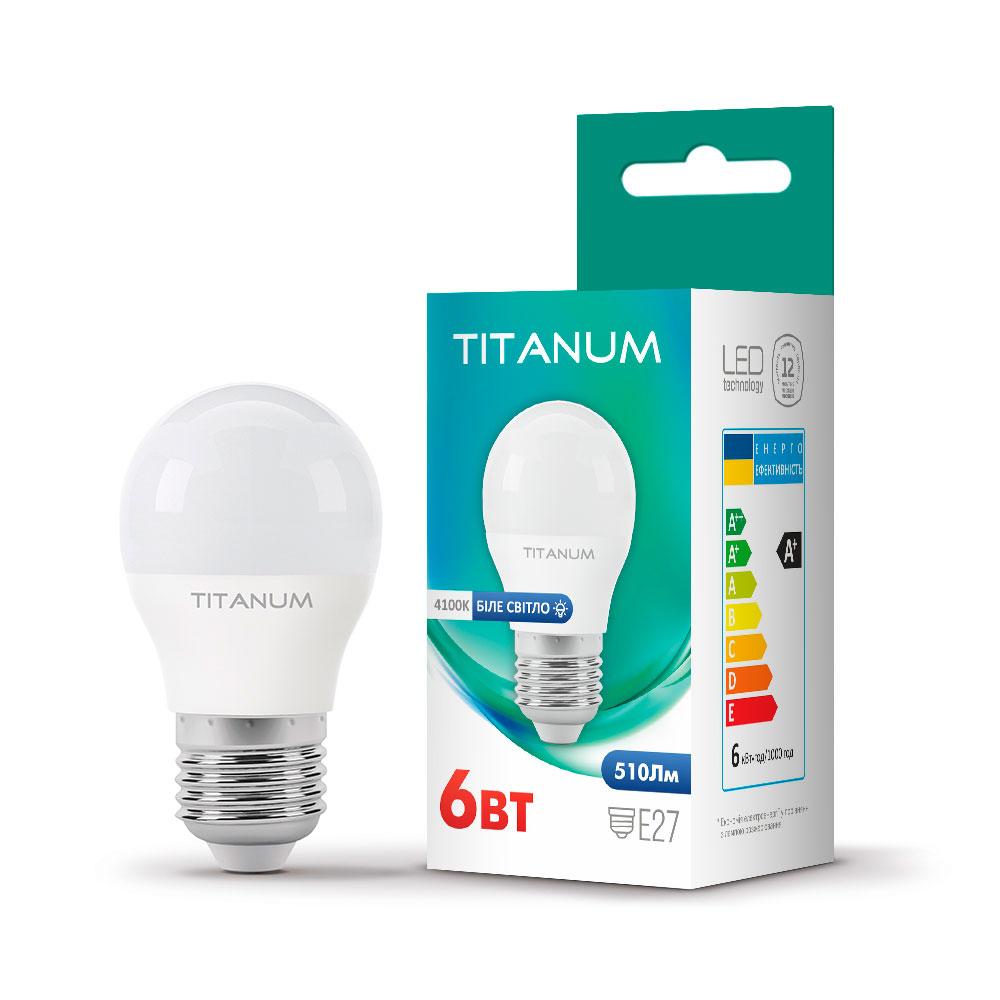LED лампа TITANUM G45 6W E27 4100K 220V