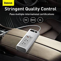 Автомобильный инвертор Baseus In-Car Inverter 150W 2 Sockets US/JP 110V, 1USB/1Type-C, 0.4m