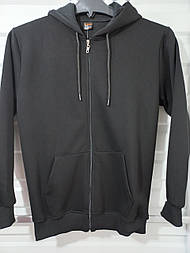 Чоловіча толстовка на блискавці великих розмірів у чорному кольорі на флісі