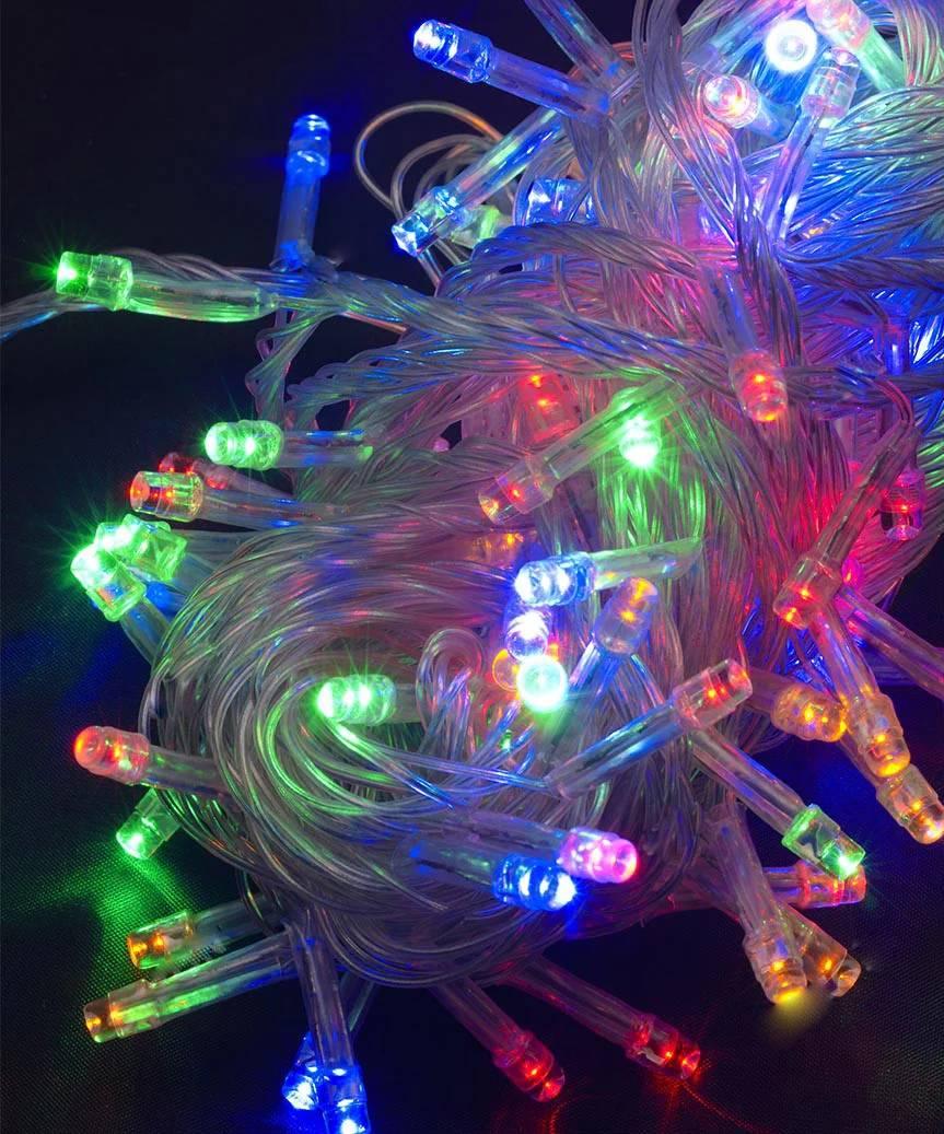 Гірлянда 600 LED, Мультик колір, прозорий дріт, 40 метрів