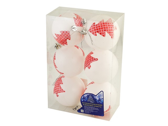 Набір прикрас в кор-ці 8см 6шт №8471 білий(48), фото 1