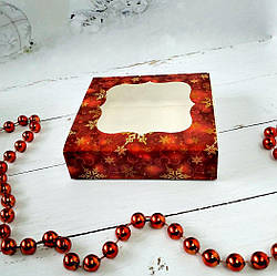 Коробка для печива, пряників із вікном, 12 см х 12 см х 3 см, крейдований картон