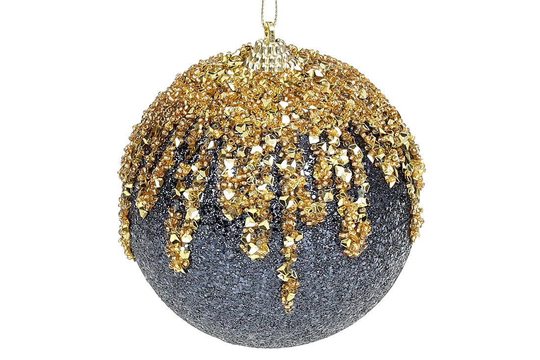 Куля пінопласт. 10см,синій з золотом №182-228/Bonadi/(12), фото 1