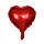 Куля фольгована Серце червоне без малюнка, 18" (45 см), Китай, фото 3