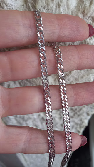Срібний ланцюг плетіння ромб, фото 1